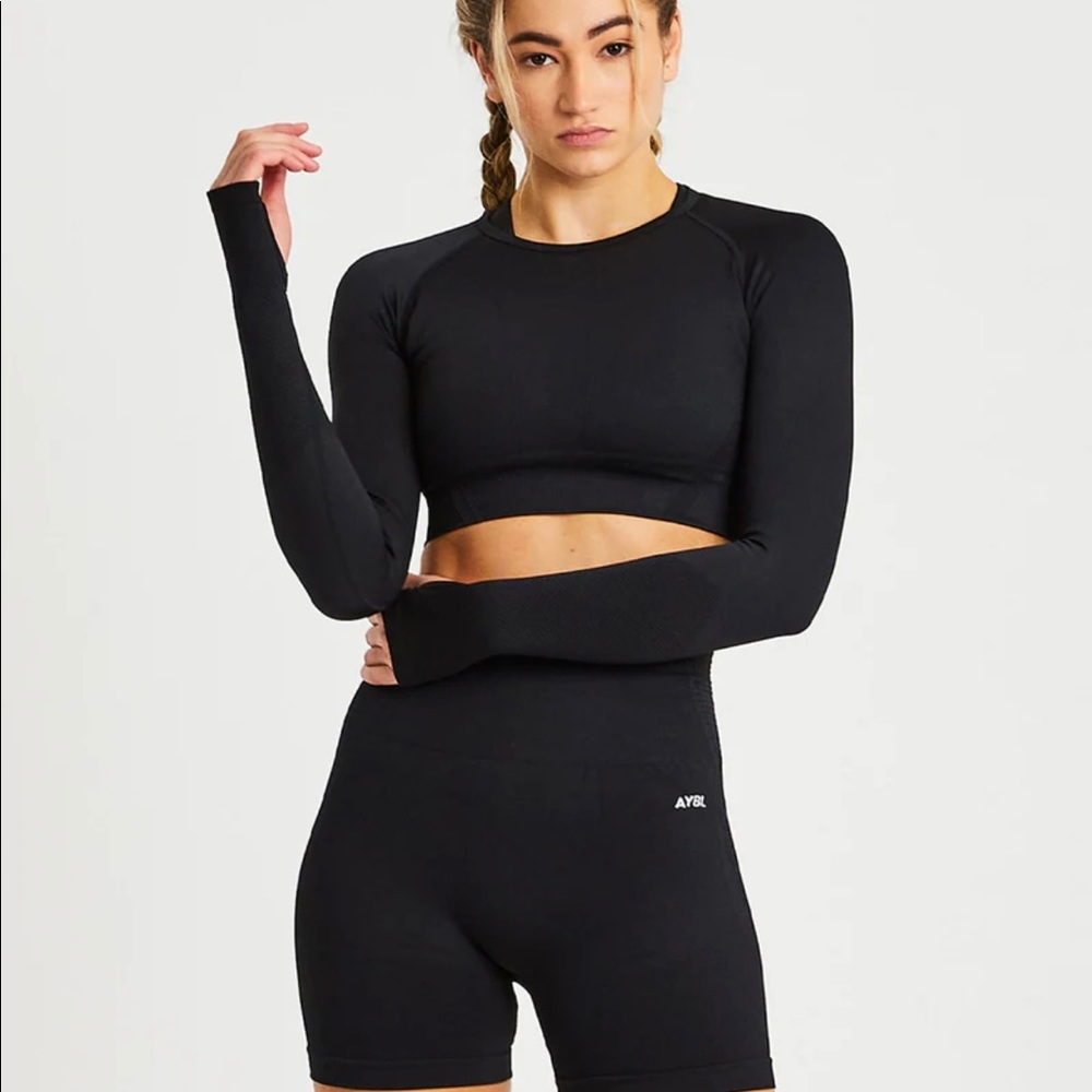 NWT AYBL Black Athletic/Gym Training Crop Top